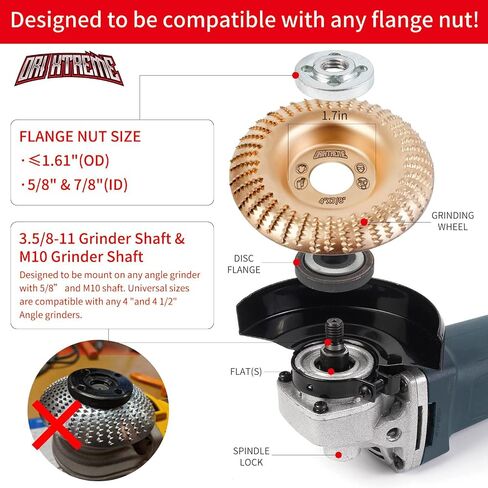 4Pcs 4 Inch HIGH TEMPERATURE HARDENING Wood Carving Disc Grinding Wheel Set Wood Shaping Wheel Wood Grinding Shaping Disc for Angle Grinder with 7/8" -5/8" Arbor in Saudi Arabia