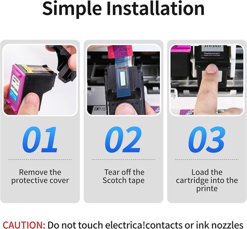 65XL Ink Cartridges Black Color Combo Pack High Yield Replacement for HP Ink 65 65XL Work with HP Deskjet 3755 3772 3700 3722 3752 2600 2622 Envy 5055 5000 5070 5052 Printer (1Black,1Tri-Color) in Saudi Arabia