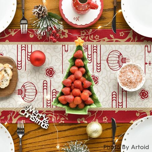 Artoid Mode Chinese Zodiac Dragon Lunar 2024 New Year Table Runner, Spring Festival Winter Kitchen Dining Table Decoration for Home Party 13x72 Inch in Saudi Arabia