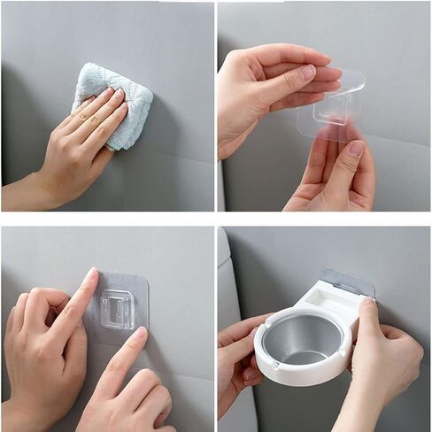 2PCS Wall Mounted Adhesive Ash Tray Stainless Steel Cigarette Bin with Adhesive Tape for Bathroom Livingroom Home Office Hotel Toilet(black,white) in Saudi Arabia