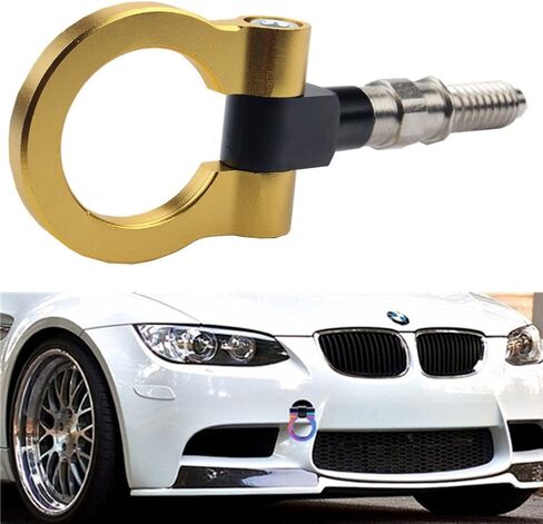 Dewhel JDM Aluminum Track Racing Front Rear Bumper Guard Auto Trailer Ring Hook Eye Towing Tow Hook Kit Black compatible with BMW 1 3 5 Series X5 X6 E36 E39 E46 E82 E90 E91 E92 E93 E70 E71 MINI Cooper in Saudi Arabia