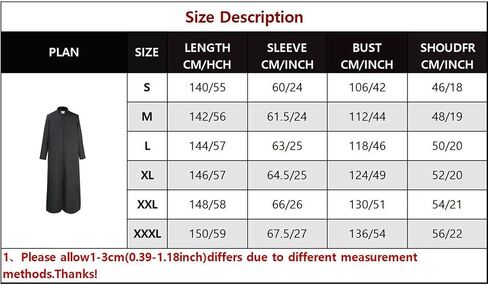 Men's Clergy Robes Priest Robe with 33 Button Cassocks Priest Pastor Robes Preacher Christian Costume in Saudi Arabia