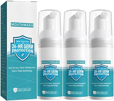 (50ML*2 PCS) Mouthwash Foam,Teeth Mouthwash Whitening Toothpaste Foam,Ultra-fine Mousse Foam Whitening Products,Deep Cleaning Toothpaste,Teeth Whitening Foam for White Teeth & Fresh Breath in Kuwait