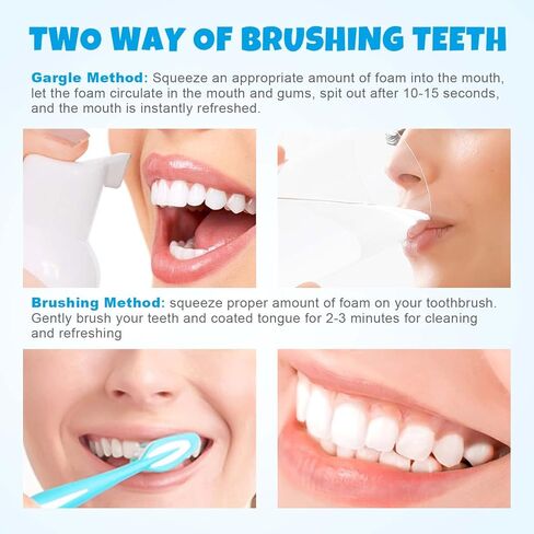 (50ML*2 PCS) Mouthwash Foam,Teeth Mouthwash Whitening Toothpaste Foam,Ultra-fine Mousse Foam Whitening Products,Deep Cleaning Toothpaste,Teeth Whitening Foam for White Teeth & Fresh Breath in Kuwait