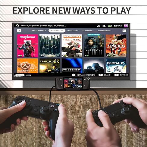 YIGORN Steam Deck Dock، محطة إرساء 6 في 1 مع HDMI2.0 4K@60 هرتز، جيجابت إيثرنت، 3 منافذ USB-A 3.0 و100 واط شحن USB-C متوافقة مع حامل ملحقات صمام البخار in Kuwait