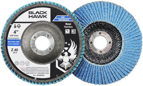 BHA 4 Inch Zirconia Abrasive Flap Discs Angle Grinder Wheels for Deburring, Blending, Rust Removal, Grinding Metal or Sanding Wood, 4" x 5/8" - 10 Pack (40 Grit) in Saudi Arabia