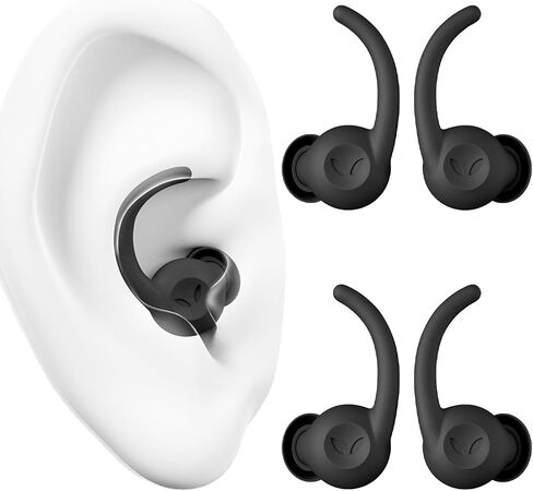 Star-Man Soft Ear Plugs for Noise Reduction, Reusable Earplugs in Flexible Silicone for Sleep, Noise Sensitivity(2 Pairs Meteorite Black) in Saudi Arabia