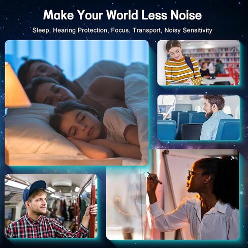 Star-Man Soft Ear Plugs for Noise Reduction, Reusable Earplugs in Flexible Silicone for Sleep, Noise Sensitivity(2 Pairs Meteorite Black) in Saudi Arabia