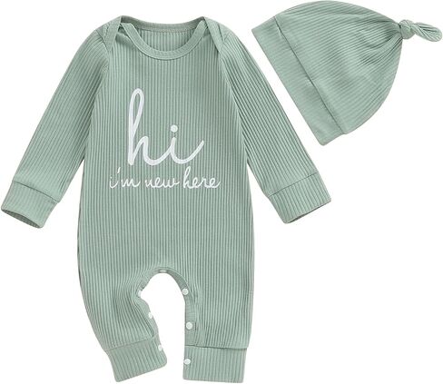 MERSARIPHY Newborn Baby Boy Girl Clothes Hi I'm New Here Coming Home From Hospital Outfits Gender Neutral One Piece Romper in Saudi Arabia