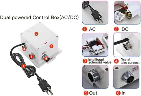 Automatic Sensor Control Box Dual Powered for Bathroom Sink Faucet Touchless Temperature Commercial Deck Mount Solid Brass Motion Activated Bath Tub Lavatory Basin Vanity Fauce Mixer Tap Touch-Free in Saudi Arabia