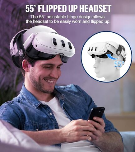 حزام الرأس متوافق مع ملحقات Meta/Oculus Quest 3 VR، تعزيز الراحة والاستقرار وتقليل إجهاد الوجه، حزام الرأس المعزز، استبدال حزام النخبة القابل للتعديل لسماعات Quest 3 in Saudi Arabia