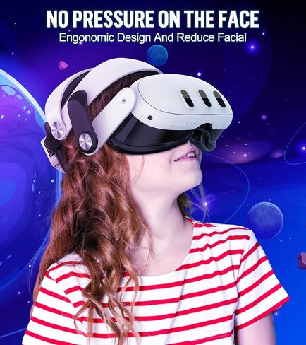 حزام الرأس متوافق مع ملحقات Meta/Oculus Quest 3 VR، تعزيز الراحة والاستقرار وتقليل إجهاد الوجه، حزام الرأس المعزز، استبدال حزام النخبة القابل للتعديل لسماعات Quest 3 in Saudi Arabia