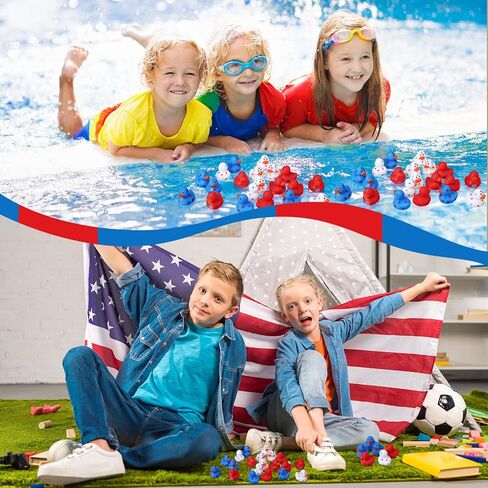 36 Patriotic Rubber Ducks Independence Day Rubber Ducks Bulk Mini 4th of July Rubber Duckies Toys with Star USA Flag Float Bathtub Toys for Presidents' Day, Memorial Day, Veteran's Day in Saudi Arabia