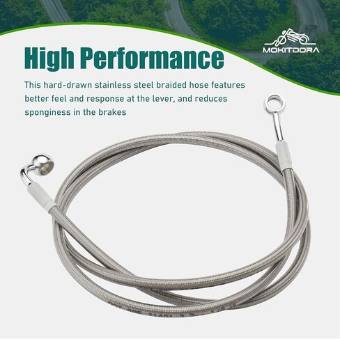 MoKitDora Stainless Steel Braided Front Brake Lines Oil Hose for 16" Handlebars Compatible with Harley 1997-2013 Touring Road King Road Glide Street Glide Electra Glide No ABS, Black in Saudi Arabia