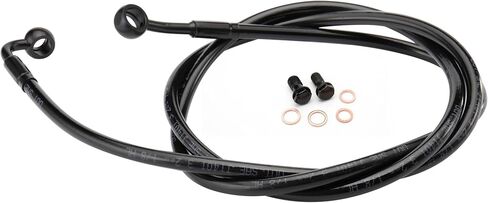MoKitDora Stainless Steel Braided Front Brake Lines Oil Hose for 16" Handlebars Compatible with Harley 1997-2013 Touring Road King Road Glide Street Glide Electra Glide No ABS, Black in Saudi Arabia