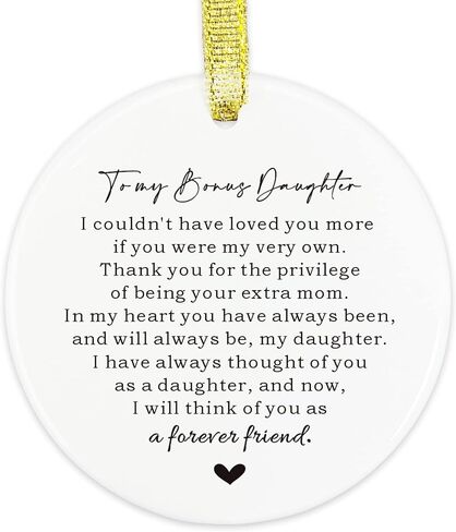 To My Bonus Daughter Christmas Ornament, Step Daughter Gift from Stepmom, Step Daughter Gift from Bonus Mom, Bonus Daughter Christmas Keepsake Gifts from Stepmother in Saudi Arabia