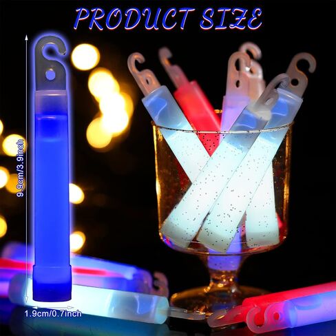 120 Pcs 4'' 4th of July Glow Sticks Bulk Red White and Blue Glow Sticks Independence Day Glow Sticks Bulk for Patriotic Events Parades Festivals Raves Birthday Wedding Party Supplies in Saudi Arabia
