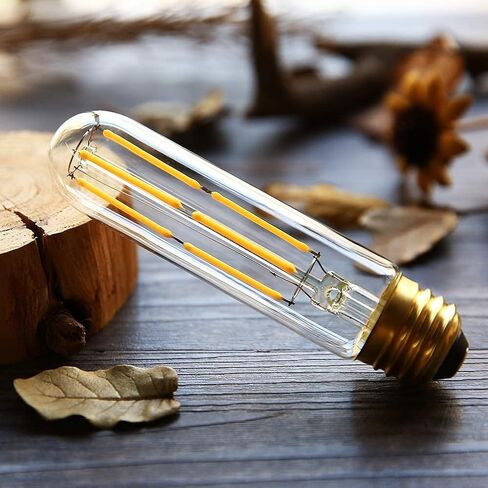 مصابيح T10 LED ضوء النهار الأبيض 4000K LED لمبات إضاءة إديسون أنبوبية 6 وات لمبات أنبوبية قابلة للتعتيم 60 وات مكافئة، لمبة المصباح الأساسية E26 لخزانة عرض الخزانة وما إلى ذلك، 6 عبوات. مصابيح نهاية، حزمة من 6 in Kuwait