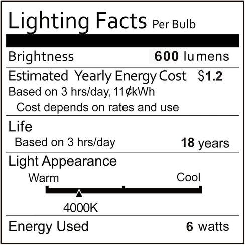مصابيح T10 LED ضوء النهار الأبيض 4000K LED لمبات إضاءة إديسون أنبوبية 6 وات لمبات أنبوبية قابلة للتعتيم 60 وات مكافئة، لمبة المصباح الأساسية E26 لخزانة عرض الخزانة وما إلى ذلك، 6 عبوات. مصابيح نهاية، حزمة من 6 in Kuwait
