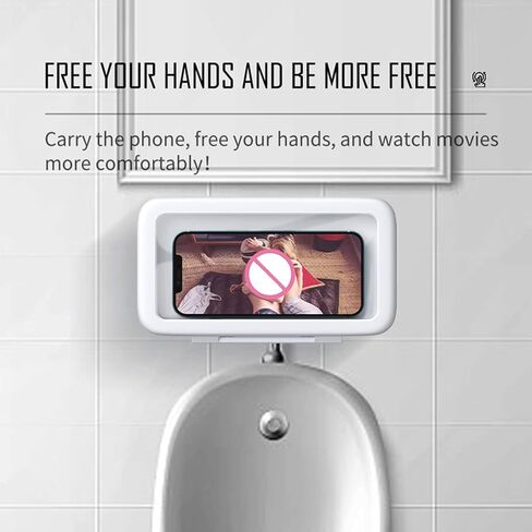 حامل هاتف دش مقاوم للماء يدور 480 درجة، جراب هاتف خلوي قابل للمس على الحائط ومضاد للضباب وحساسية عالية صندوق حمام لهاتف iPhone 15 14 13 12 11 Plus Pro Max XS XR حتى 6.8 بوصة in Kuwait