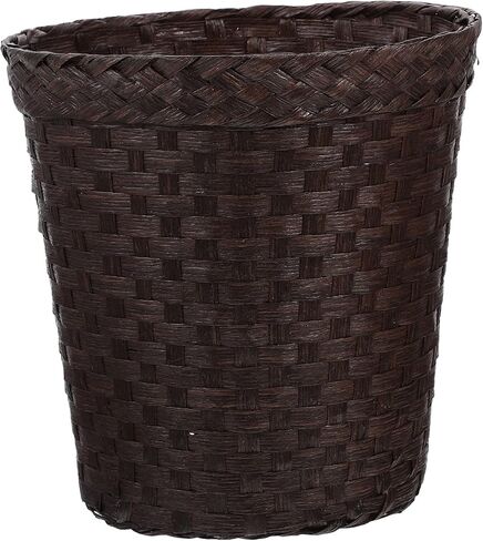 SOLUSTRE Imitation Straw Trash Can Plastic Storage Tubs Plastic Garbage Can with Lid Stainless Steel Containers Wicker Basket 4 Gallon Trash Can Wicker Garbage Basket Storage Supplies Paper in Saudi Arabia