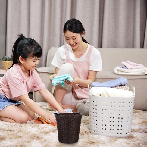 SOLUSTRE Imitation Straw Trash Can Plastic Storage Tubs Plastic Garbage Can with Lid Stainless Steel Containers Wicker Basket 4 Gallon Trash Can Wicker Garbage Basket Storage Supplies Paper in Saudi Arabia