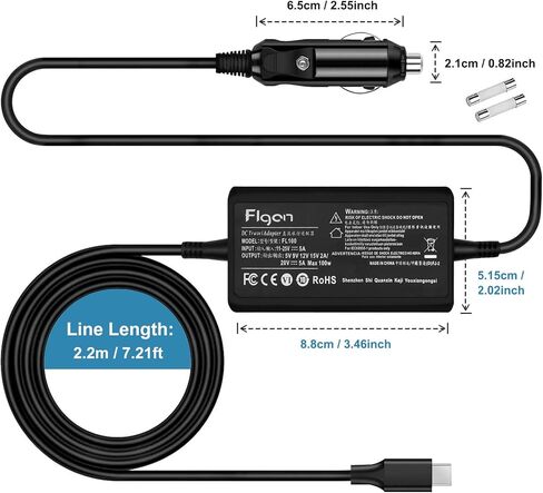 100 واط USB-C شاحن سيارة لديل الدقة 3480 3580 3581 5480 5680 ديل خط العرض 9440 7640 7440 7340 5540 5440 ديل 14 5430 7430 16 5630 7630 ديل XPS 9730 9530 5340 محول تيار مستمر in Kuwait