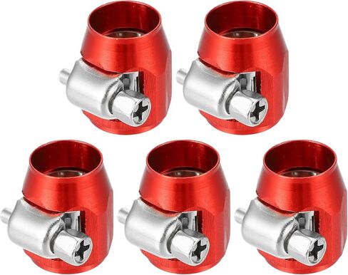 X AUTOHAUX 5 Pcs AN4 Hex Car Hose Finisher Flexible Pipe Clamp with Screw Red in Saudi Arabia