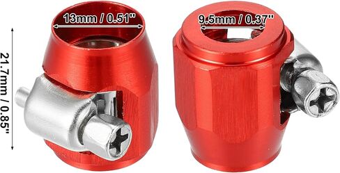 X AUTOHAUX 5 Pcs AN4 Hex Car Hose Finisher Flexible Pipe Clamp with Screw Red in Saudi Arabia