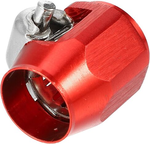 X AUTOHAUX 5 Pcs AN4 Hex Car Hose Finisher Flexible Pipe Clamp with Screw Red in Saudi Arabia