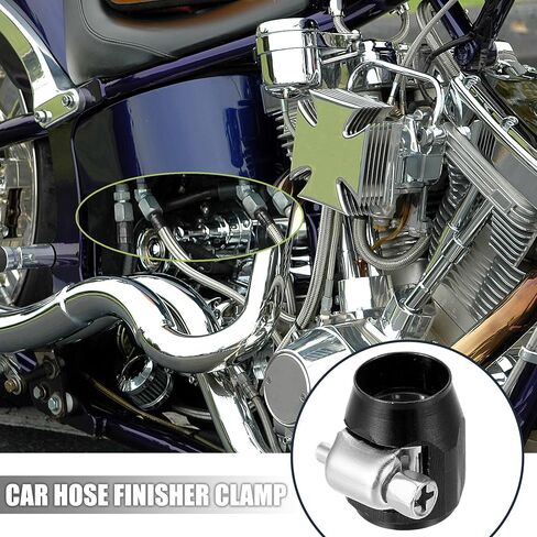 X AUTOHAUX 5 Pcs AN4 Hex Car Hose Finisher Flexible Pipe Clamp with Screw Red in Saudi Arabia