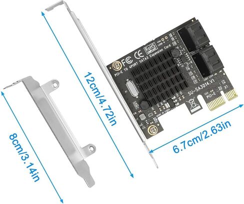 بطاقة توسيع PCI Express X1 SATA، وحدة تحكم SATA RAID PCI-E ذات 4 منافذ بسرعة 6 جيجابت في الثانية، تتضمن 4 كابلات SATA in Kuwait