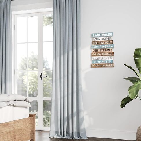 تصاميم بارنيارد 'قواعد البحيرة' ديكور منزل البحيرة للمنزل، علامة بحيرة معلقة على جدار البحيرة، لافتات بحيرة لمطبخ منزل البحيرة، ديكور بحيرة ريفي لعلامة المنزل، 14 بوصة × 20 بوصة in Kuwait