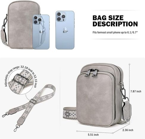 Small Crossbody Bags for Women Trendy,Vegan Leather Cell Phone Purse Crossbody Handbag Purse with Built in Wallet in Saudi Arabia