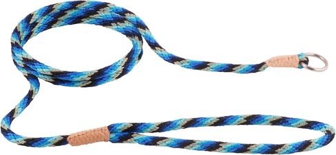 Alvalley Nylon Slip Leashes with Braided Leather - Adjustable Pet Lead for Dogs - Soft, Smooth Leash for Training & Walking - Durable, Strong Rope (Beige, 4ft Long, 6mm Thick) in Saudi Arabia