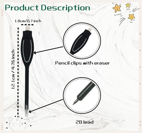 plastic golf pencils with eraser clips 25 50 pcs scoring pencils for golf events,wedding, company meetings Children's drawing (Black 25pcs) in Saudi Arabia