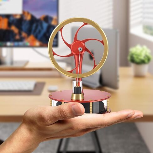 درجة حرارة منخفضة ستيرلينغ DIY نموذج التعليم الحراري فئة التدريس النحاس الألومنيوم محرك ستيرلينغ فريد مؤقت القهوة أفضل خيار هدية لعبة تعليمية محرك البخار نموذج-HZZ92 برو الأحمر in Kuwait