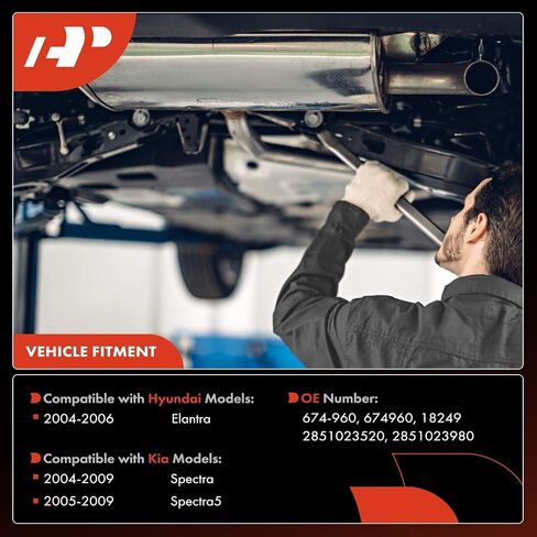طقم المحول الحفاز لمشعب العادم الممتاز A-Premium متوافق مباشرة مع Hyundai Elantra 2004-2006/2008-2012 وKia Spectra 2004-2009، Spectra5 2005-2009، 2.0L، متوافق مع EPA in Saudi Arabia
