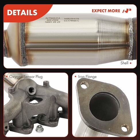 طقم المحول الحفاز لمشعب العادم الممتاز A-Premium متوافق مباشرة مع Hyundai Elantra 2004-2006/2008-2012 وKia Spectra 2004-2009، Spectra5 2005-2009، 2.0L، متوافق مع EPA in Saudi Arabia