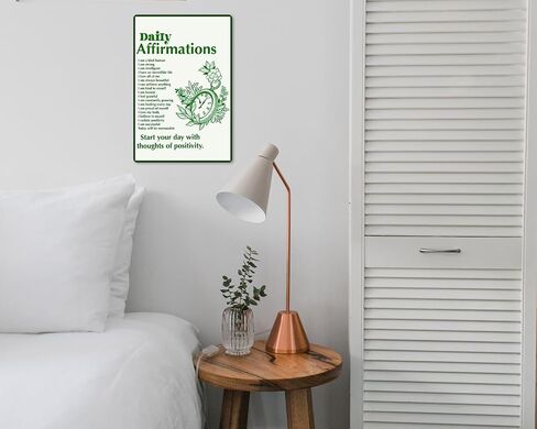 CUUCTGDA Inspirational Metal Poster Green Boho Room Aesthetic Decoration Daily Gratitude Tin Signs Home Garden Office Bedroom Kitchen Cafes Bar Wall Decor 8x12 Inch in Saudi Arabia