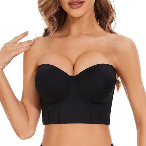 sharllen Women's Strapless Bra Deep Cup Full Coverage Underwire Plus Size Large Bust in Saudi Arabia
