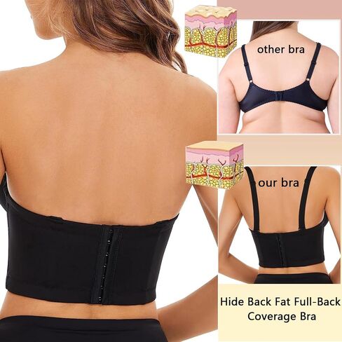 sharllen Women's Strapless Bra Deep Cup Full Coverage Underwire Plus Size Large Bust in Saudi Arabia