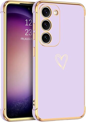 BENTOBEN for Samsung Galaxy S23 Case, Cute Heart Pattern Slim S23 Case, Soft Flexible Shockproof TPU Bumper Women Girl Non-Slip Lightweight Phone Cover Charging Case for Samsung S23 6.1" 2023, Black in Saudi Arabia