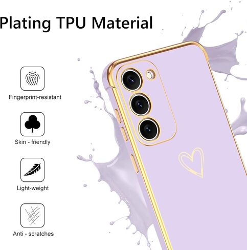 BENTOBEN for Samsung Galaxy S23 Case, Cute Heart Pattern Slim S23 Case, Soft Flexible Shockproof TPU Bumper Women Girl Non-Slip Lightweight Phone Cover Charging Case for Samsung S23 6.1" 2023, Black in Saudi Arabia
