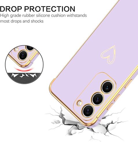 BENTOBEN for Samsung Galaxy S23 Case, Cute Heart Pattern Slim S23 Case, Soft Flexible Shockproof TPU Bumper Women Girl Non-Slip Lightweight Phone Cover Charging Case for Samsung S23 6.1" 2023, Black in Saudi Arabia