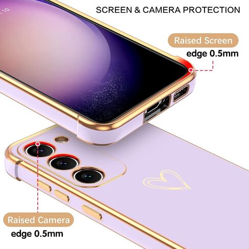BENTOBEN for Samsung Galaxy S23 Case, Cute Heart Pattern Slim S23 Case, Soft Flexible Shockproof TPU Bumper Women Girl Non-Slip Lightweight Phone Cover Charging Case for Samsung S23 6.1" 2023, Black in Saudi Arabia