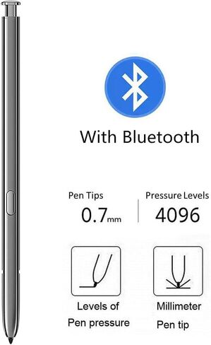 قلم Note 20 S (مع بلوتوث) بديل لهاتف Samsung Galaxy Note 20 Note 20 Ultra 5G Stylus Touch S Pen مع نصائح/أطراف (رمادي) in Saudi Arabia