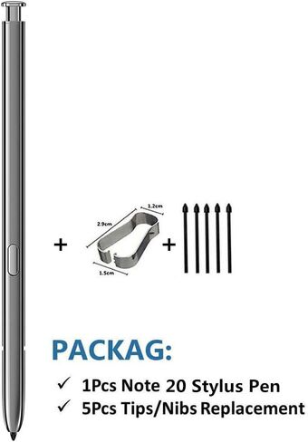 قلم Note 20 S (مع بلوتوث) بديل لهاتف Samsung Galaxy Note 20 Note 20 Ultra 5G Stylus Touch S Pen مع نصائح/أطراف (رمادي) in Saudi Arabia