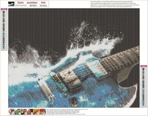 Zimal Full Round Diamond Embroidery Guitar Full Drill Round 5D Diamond Painting Musical Instruments Picture of Rhinestone Decor Home 11.8 X 15.8 Inch in Kuwait