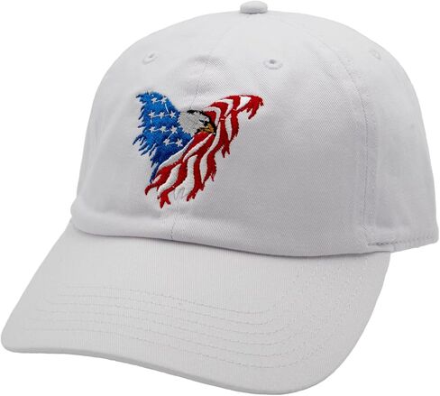 قبعة بيسبول وطنية قابلة للتعديل بتصميم النسر الأمريكي - مقاس واحد يناسب الجميع (أبيض حجري) in Kuwait